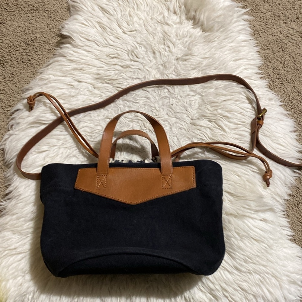 MADEWELL The Canvas Mini Drawstring‎ Black Crossbody Bag. - Picture 2 of 13